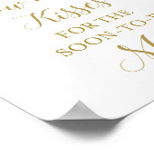 Roze en Gouden Bruidsdouche Bord Poster (Hoek)