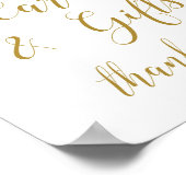 Roze en Gouden Bruidsdouche Bord Poster (Hoek)