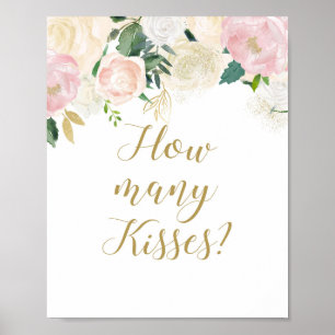 Roze en Gouden Bruidsfeest Bord Poster