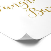 Roze en gouden bruidsfeest bord poster (Hoek)