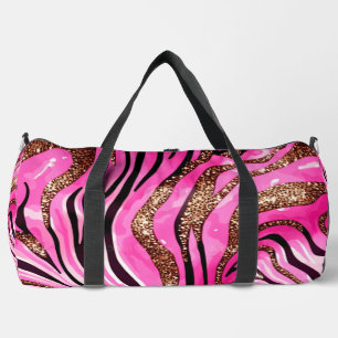 Roze en gouden cheetah print plunjezak