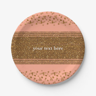 Roze en gouden confetti-stippen feestborden papieren bordje