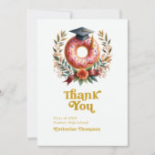 Roze en gouden donuts en graden Afstuderen Bedankkaart (Voorkant)
