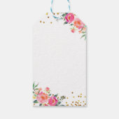 Roze en gouden doopsel dank u Label Cadeaulabel (Achterkant)