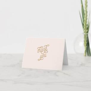 Roze en gouden flamingo bedankkaart