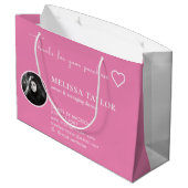 Roze en gouden fotografie, monogrammen groot cadeauzakje (Achterkant Gekanteld)