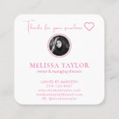 Roze en gouden fotografie, monogrammen klantenkaartje (Achterkant)