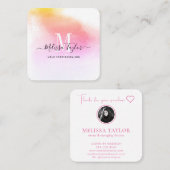 Roze en gouden fotografie, monogrammen klantenkaartje (Voorkant / Achterkant)