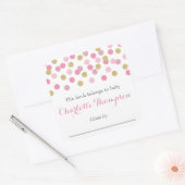 Roze en gouden Glitter Baby Bookplate Sticker Labe (Envelop)