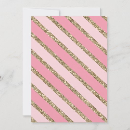 Roze en Gouden Glitter Banner Tweede Verjaardagsfe Kaart (Achterkant)