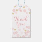 Roze en gouden Glitter Confetti Dank u Cadeaulabel (Voorkant)