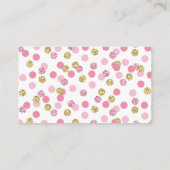 Roze en gouden Glitter Display Douche Inzetstuk Ka Informatiekaartje (Achterkant)