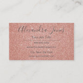 Roze en Gouden Glitter en Sparkle Event Planner Visitekaartje (Achterkant)