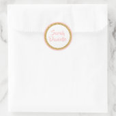 Roze en gouden Glitter Favor Sticker (Tas)