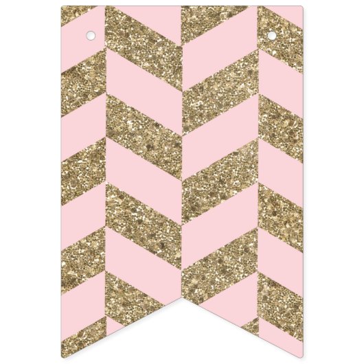 Roze en gouden Glitter Patterned Vlaggetjes (Derde vlag)