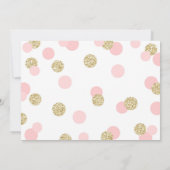 Roze en Gouden Glitter Uitnodigingen (Achterkant)