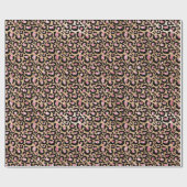 Roze en gouden glitters glam luipaardvlekkenpatroo cadeaupapier (Vlak)