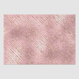 Roze en gouden glitters glamour strepen patroon tissuepapier