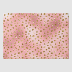 Roze en gouden glitters glamourstippenpatroon tissuepapier