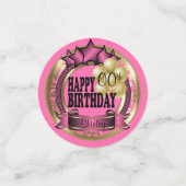  roze en gouden Happy Birthday Party Star Confetti (Kleine voorkant)