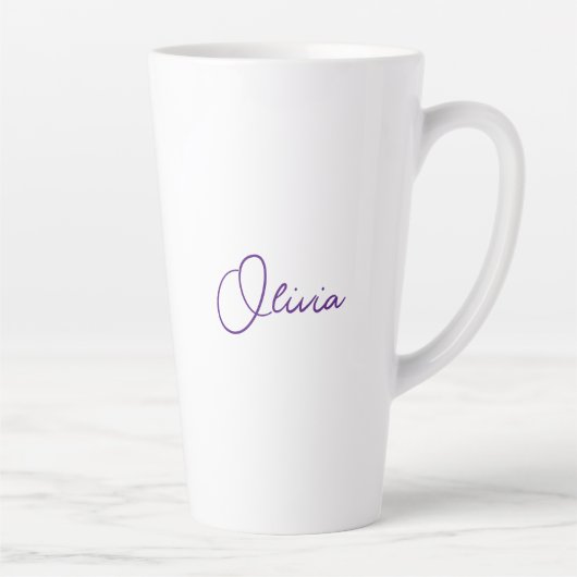  Roze en Gouden Ice Cream Cone Gepersonaliseerd Latte Mok (Rechts)