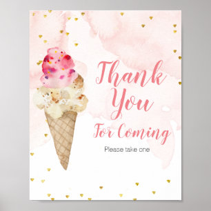 Roze en Gouden Ijs Thank you for coming Poster
