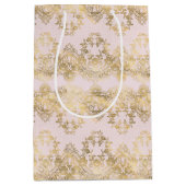 Roze en Gouden Kant Medium Cadeauzakje (Voorkant)