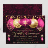 Roze en gouden kerstballen Quinceanera Kaart (Voorkant / Achterkant)
