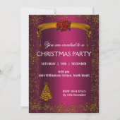 Roze en gouden kerstmis kaart (Voorkant)