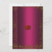 Roze en gouden kerstmis kaart (Achterkant)