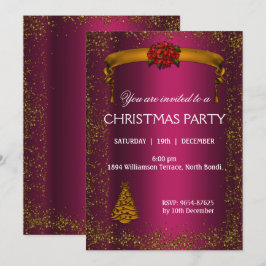 Roze en gouden kerstmis kaart