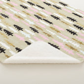 Roze en gouden kerstpatroonSherpa Blanket Sherpa Deken (3/4)