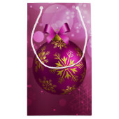 Roze en gouden kersttas met kleine cadeautjes klein cadeauzakje (Achterkant)