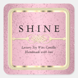  roze en gouden labels Square