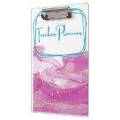 Roze en Gouden Leraar Multomap Klembord (Links)