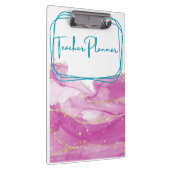 Roze en Gouden Leraar Multomap Klembord (Rechts)