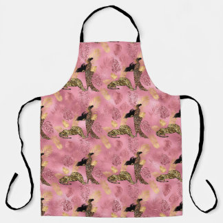 Roze en Gouden Luipaard Serie Design 7 Schort