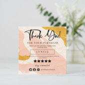 Roze en gouden marmer Bedankt voor de korting op j (Staand voorkant)