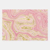 Roze en gouden marmer look inpakpapier vel (Voorkant 2)