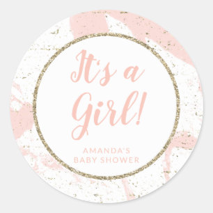 Roze en Gouden Marmer Stickers