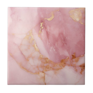 Roze en gouden marmer tegeltje