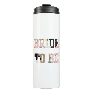 Roze en gouden marmeren bruid om te zijn thermosbeker