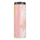 Roze en gouden marmeren patroon gepersonaliseerd   thermosbeker (Achterkant)