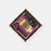 Roze en gouden metallic - Happy Birthday | DIY-tek Servet (Hoek)