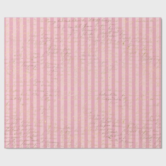 Roze en gouden olieslagers Parijs Calligrafie Cadeaupapier (Vlak)