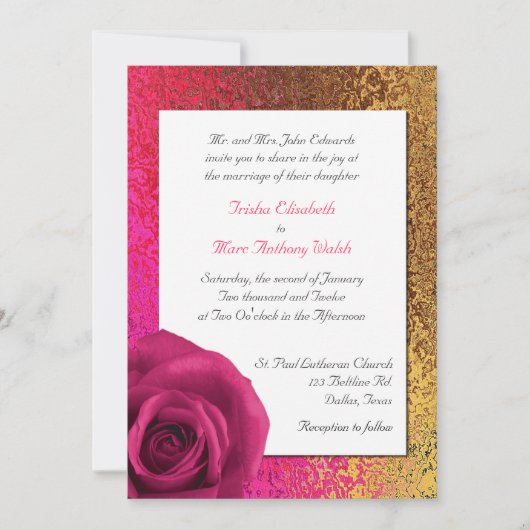 Roze en gouden olievlekken kaart (Voorkant)