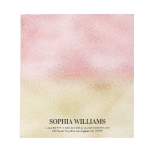 Roze en Gouden Ombre Folie Notitieblok
