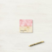 Roze en Gouden Ombre Folie Post-it® Notes (Op bureau)
