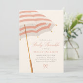 Roze en gouden paraplu meid baby sprinkle kaart (Staand voorkant)