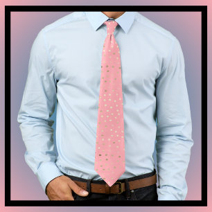 Roze en Gouden Polka Dot Stropdas